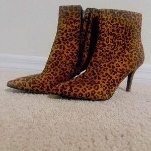 Leopard Print Ankle Boots – Size 8 1/2